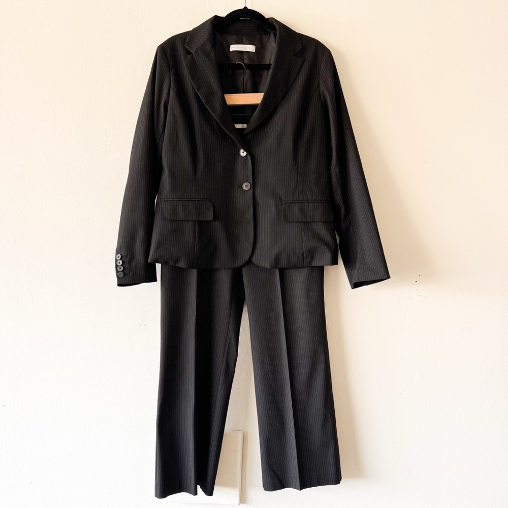 New York & Company Black Pinstripe Suit Set Size 14